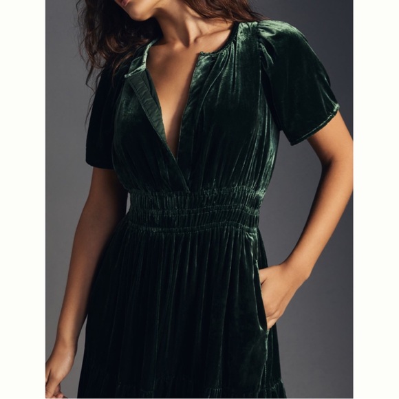 NWOT The Somerset Velvet Maxi Dress Anthropologie - Picture 2 of 14